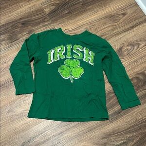 The Children's Place Green Long Sleeve 'Irish' Shirt with Shamrock Graphic